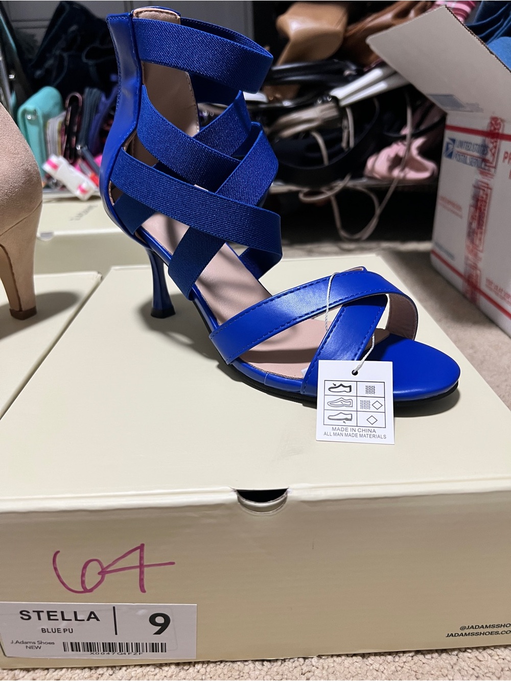 Stella Royal Blue Crisscross Strappy High Heel Sandal